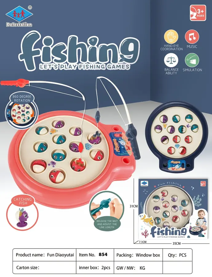 Fishing Game(4* AA Batteries not included, 2 gear speeds,4 different music) item 854